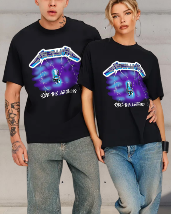 Metallica Unisex-Adult Standard Ride The Lightning T-Shirt Cotton Soft Crew Neck Short Sleeve Shirt for Band Music Fans - Image 5