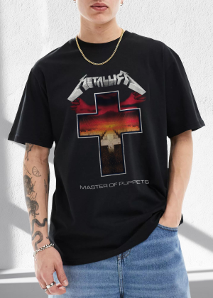 Metallica Unisex Tee Master of Puppets Tracks Cotton Soft Crew Neck Short Sleeve Shirt for Band Music Fans