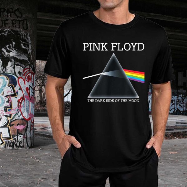 Men's Pink Floyd Band The Dark Side Of The Moon T-Shirt Album Rock Music T Shirt Black Collection World Tour Black Unisex T-Shirt - Image 5