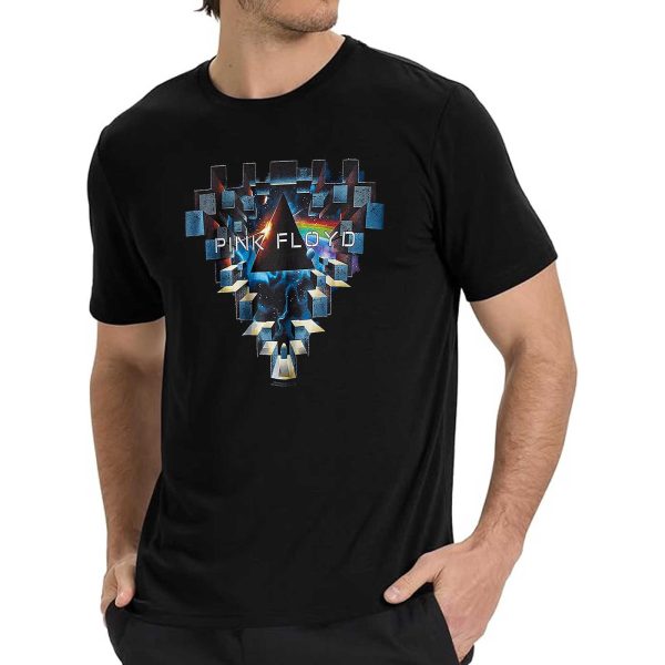 Men's Pink Floyd Band Space Window Short Sleeve T-Shirt T-Shirt Vintage Rock Graphic Tee Cotton Rock Fan pop Rock Music World Tour Black Unisex T-Shirt - Image 2