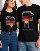 Metallica Unisex Tee Master of Puppets Tracks Cotton Soft Crew Neck Short Sleeve Shirt for Band Music Fans