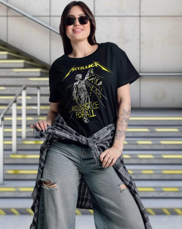 Metallica and Justice for All (Tracks) T Shirt Cotton Soft Crew Neck Short Sleeve Shirt for Band Music Fans - Image 4