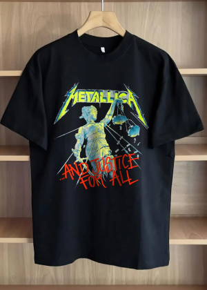 Metallica Toddler Boys and Justice for All T-Shirt Cotton Soft Crew Neck Short Sleeve Shirt for Band Music Fans