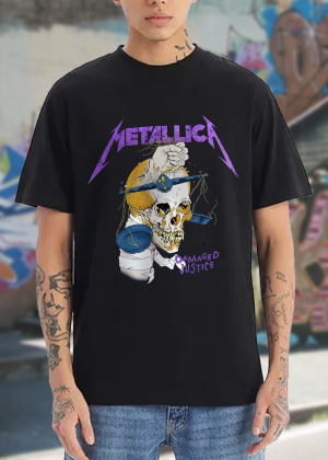 Metallica Harvester of Sorrow T-shirt Cotton Soft Crew Neck Short Sleeve Shirt for Band Music Fans