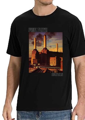 Men's Pink Floyd Band SPINK FLOYD FADED ANIMALS T-Shirt T-Shirt Vintage Rock Graphic Tee Cotton Rock Fan pop Rock Music World Tour Black Unisex T-Shirt