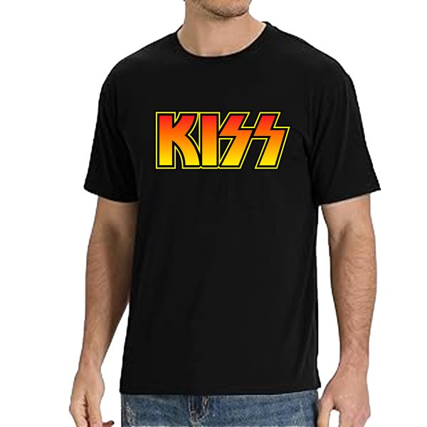 Men's KISS Classic T-Shirt Vintage Rock Graphic Tee 80s Music Shirt Cotton Rock Fan pop Rock Music World Tour Black T-Shirt