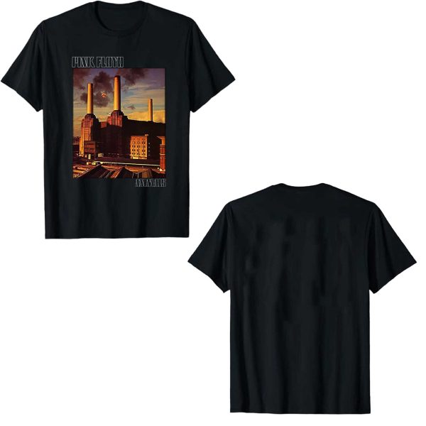 Men's Pink Floyd Band SPINK FLOYD FADED ANIMALS T-Shirt T-Shirt Vintage Rock Graphic Tee Cotton Rock Fan pop Rock Music World Tour Black Unisex T-Shirt - Image 2