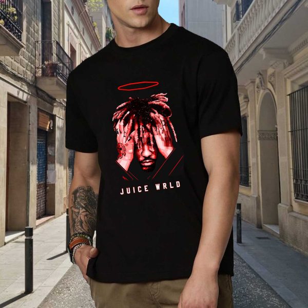 Men's Women's Unisex Juice WRLD Vintage Crewneck Rapper T-Shirt Novelty Graphic Tee Tops T-Shirt Album Rock Music T Shirt Black - Image 5