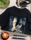 Men Tupac Grunge Praying T-Shirt Handmade T-Shirts Fashion Logo Tee Cotton Women Soft Shirts Crew Neck Short Sleeve Shirt Hip Hop Tee Top