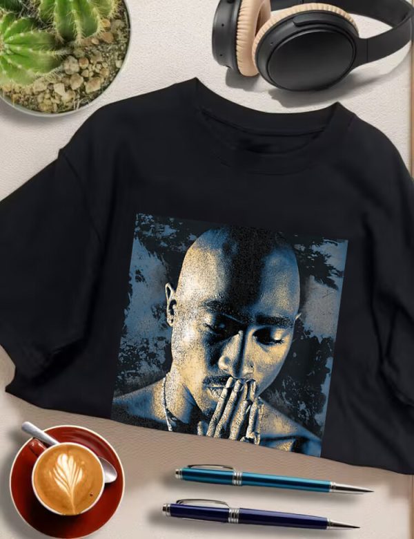 Men Tupac Grunge Praying T-Shirt Handmade T-Shirts Fashion Logo Tee Cotton Women Soft Shirts Crew Neck Short Sleeve Shirt Hip Hop Tee Top - Image 8