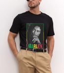 Men’s Bob Marley Band T-Shirt Handmade T-Shirt Fashion Logo Tee Cotton Women Soft Shirts Crew Neck Short Sleeve Shirt Hip Hop Tee Tops