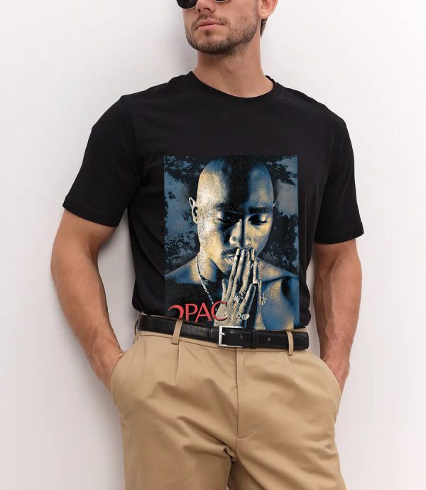 Men Tupac Grunge Praying T-Shirt Handmade T-Shirts Fashion Logo Tee Cotton Women Soft Shirts Crew Neck Short Sleeve Shirt Hip Hop Tee Top - Image 7