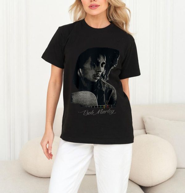 Men Bob Marley Shirts  David Burnett Guitar Photo T-Shirt Handmade T-Shirts Fashion Logo Tee Cotton Women Soft Shirts Crew Neck Short Sleeve Shirt Hip Hop Tee Top - Image 3