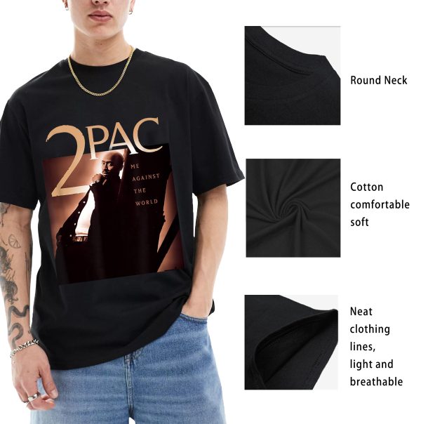 Men Tupac SHAKUR Me Against The World T-Shirt Handmade T-Shirts Fashion Logo Tee Cotton Women Soft Shirts Crew Neck Short Sleeve Shirt Hip Hop Tee Top - Image 10