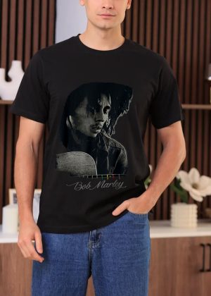 Men Bob Marley Shirts  David Burnett Guitar Photo T-Shirt Handmade T-Shirts Fashion Logo Tee Cotton Women Soft Shirts Crew Neck Short Sleeve Shirt Hip Hop Tee Top (复制)