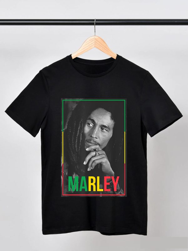Men’s Bob Marley Band T-Shirt Handmade T-Shirt Fashion Logo Tee Cotton Women Soft Shirts Crew Neck Short Sleeve Shirt Hip Hop Tee Tops - Image 4