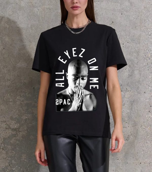 Men Tupac Me Against the World T-Shirt Handmade T-Shirts Fashion Logo Tee Cotton Women Soft Shirts Crew Neck Short Sleeve Shirt Hip Hop Tee Top - Image 3