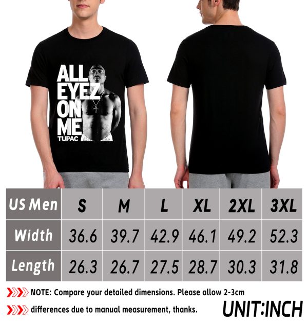 Men Tupac All Eyez On Me T-Shirt Handmade T-Shirts Fashion Logo Tee Cotton Women Soft Shirts Crew Neck Short Sleeve Shirt Hip Hop Tee Top - Image 10