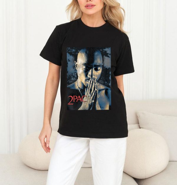 Men Tupac Grunge Praying T-Shirt Handmade T-Shirts Fashion Logo Tee Cotton Women Soft Shirts Crew Neck Short Sleeve Shirt Hip Hop Tee Top - Image 5