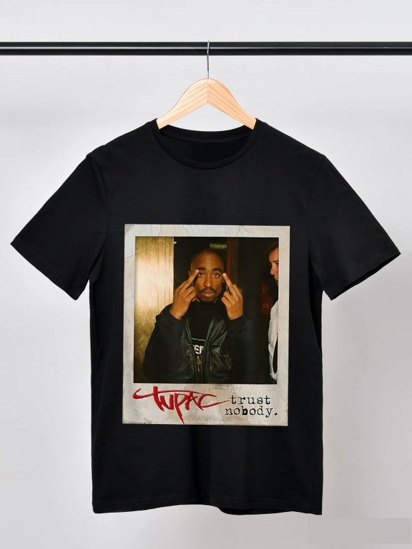 Men Tupac Trust Nobody Photo T-Shirt Handmade T-Shirts Fashion Logo Tee Cotton Women Soft Shirts Crew Neck Short Sleeve Shirt Hip Hop Tee Top - Image 5