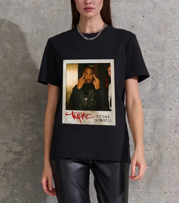 Men Tupac Trust Nobody Photo T-Shirt Handmade T-Shirts Fashion Logo Tee Cotton Women Soft Shirts Crew Neck Short Sleeve Shirt Hip Hop Tee Top - Image 4