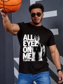 Men Tupac All Eyez On Me T-Shirt Handmade T-Shirts Fashion Logo Tee Cotton Women Soft Shirts Crew Neck Short Sleeve Shirt Hip Hop Tee Top