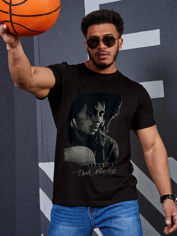 Men Bob Marley Shirts  David Burnett Guitar Photo T-Shirt Handmade T-Shirts Fashion Logo Tee Cotton Women Soft Shirts Crew Neck Short Sleeve Shirt Hip Hop Tee Top - Image 8