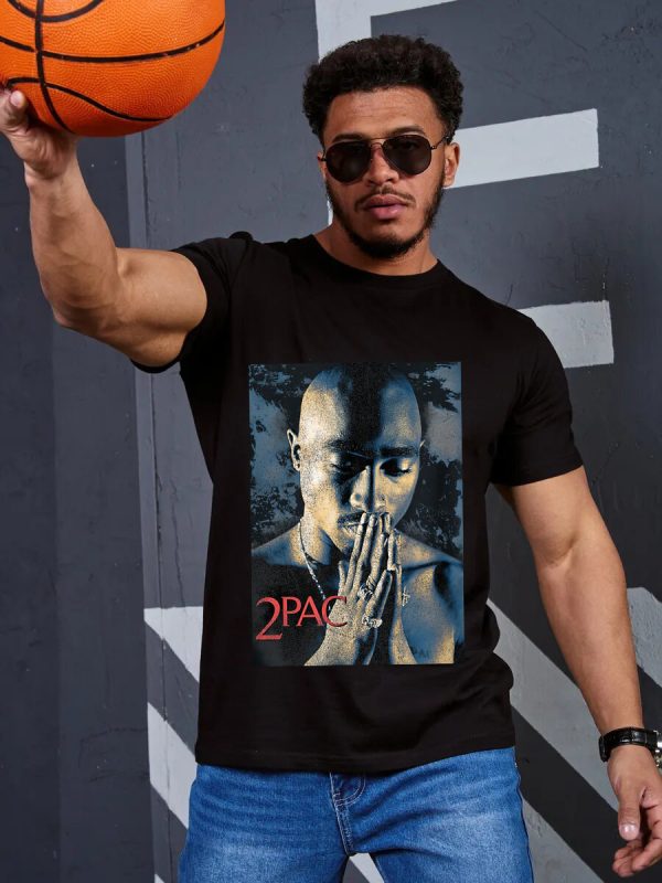 Men Tupac Grunge Praying T-Shirt Handmade T-Shirts Fashion Logo Tee Cotton Women Soft Shirts Crew Neck Short Sleeve Shirt Hip Hop Tee Top - Image 6
