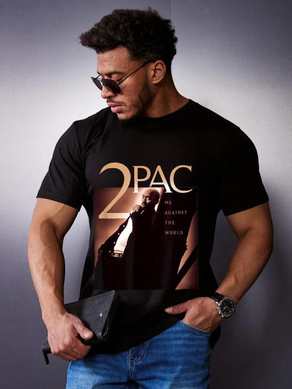 Men Tupac SHAKUR Me Against The World T-Shirt Handmade T-Shirts Fashion Logo Tee Cotton Women Soft Shirts Crew Neck Short Sleeve Shirt Hip Hop Tee Top