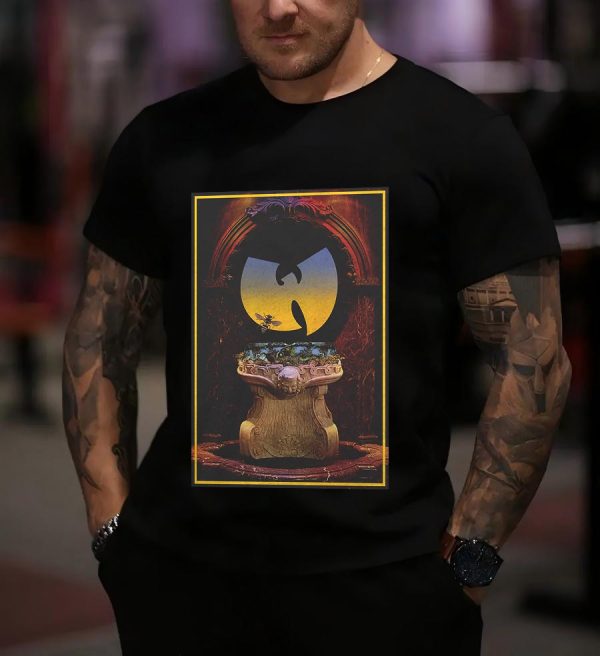 Men’s Wu-Tang Clan Rock Band Shirt Handmade T-Shirt Fashion Merch Bee with Bat Logo Tee Cotton Women Soft Shirts Crew Neck Short Sleeve Shirt Hip Hop Tee Tops - Image 2