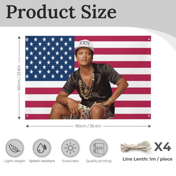 Bruno Mars 2x3 ft (60x90cm) Flag,Banner Decor For College Dorm & Bedroom Decor, Outdoor Parties - Image 7