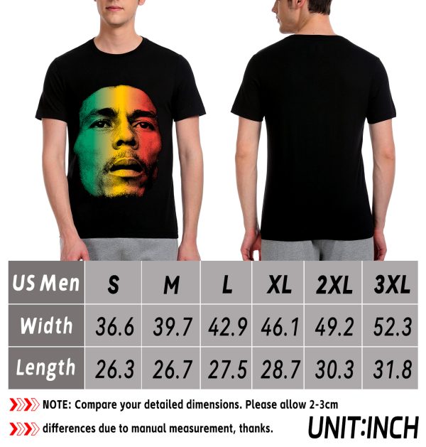 Men Bob Marley Face Shirts  David Burnett Guitar Photo Shirt Handmade T-Shirts Fashion Logo Tee Cotton Women Soft Shirts Crew Neck Short Sleeve Shirt Hip Hop Tee Top - Image 8
