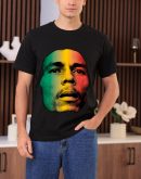 Men Bob Marley Face Shirts  David Burnett Guitar Photo Shirt Handmade T-Shirts Fashion Logo Tee Cotton Women Soft Shirts Crew Neck Short Sleeve Shirt Hip Hop Tee Top