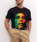 Men Bob Marley Face Shirts  David Burnett Guitar Photo Shirt Handmade T-Shirts Fashion Logo Tee Cotton Women Soft Shirts Crew Neck Short Sleeve Shirt Hip Hop Tee Top