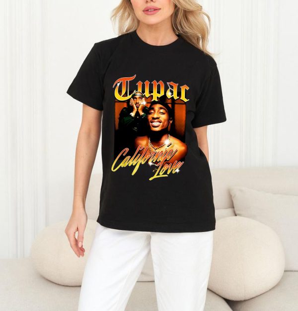 Men Tupac California Love T-Shirt Handmade T-Shirts Fashion Logo Tee Cotton Women Soft Shirts Crew Neck Short Sleeve Shirt Hip Hop Tee Top - Image 7