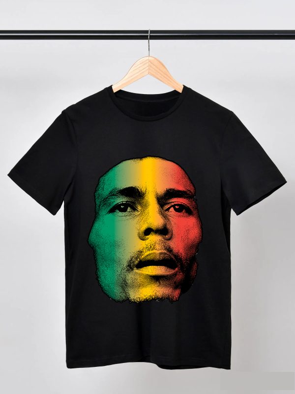 Men Bob Marley Face Shirts  David Burnett Guitar Photo Shirt Handmade T-Shirts Fashion Logo Tee Cotton Women Soft Shirts Crew Neck Short Sleeve Shirt Hip Hop Tee Top - Image 5