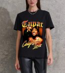 Men Tupac California Love T-Shirt Handmade T-Shirts Fashion Logo Tee Cotton Women Soft Shirts Crew Neck Short Sleeve Shirt Hip Hop Tee Top