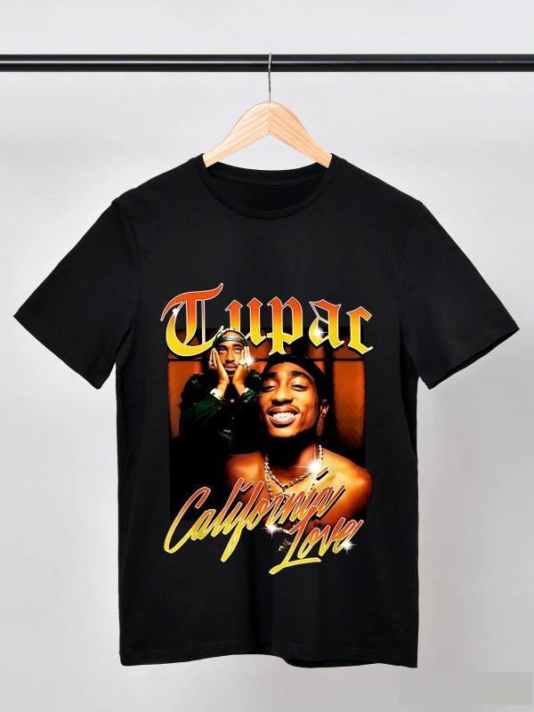 Men Tupac California Love T-Shirt Handmade T-Shirts Fashion Logo Tee Cotton Women Soft Shirts Crew Neck Short Sleeve Shirt Hip Hop Tee Top - Image 4