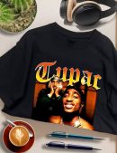 Men Tupac California Love T-Shirt Handmade T-Shirts Fashion Logo Tee Cotton Women Soft Shirts Crew Neck Short Sleeve Shirt Hip Hop Tee Top