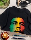 Men Bob Marley Face Shirts  David Burnett Guitar Photo Shirt Handmade T-Shirts Fashion Logo Tee Cotton Women Soft Shirts Crew Neck Short Sleeve Shirt Hip Hop Tee Top