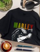 Men’s Bob Marley Band Shirts Handmade T-Shirts Fashion Logo Tee Cotton Women Soft Shirts Crew Neck Short Sleeve Shirt Hip Hop Tee