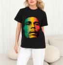 Men Bob Marley Face Shirts  David Burnett Guitar Photo Shirt Handmade T-Shirts Fashion Logo Tee Cotton Women Soft Shirts Crew Neck Short Sleeve Shirt Hip Hop Tee Top