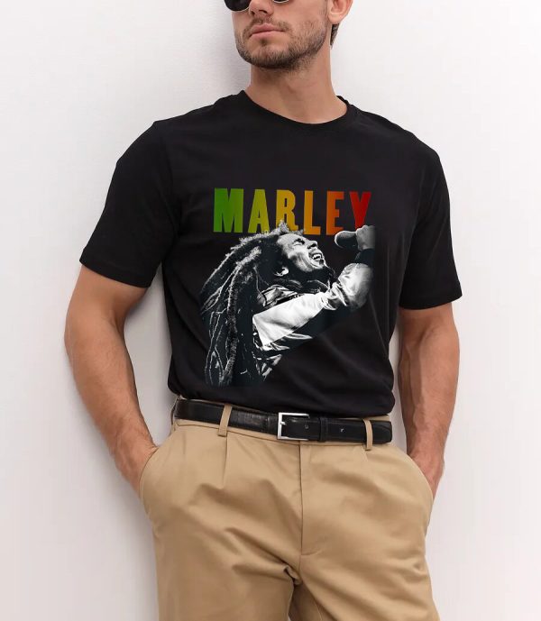 Men’s Bob Marley Band Shirts Handmade T-Shirts Fashion Logo Tee Cotton Women Soft Shirts Crew Neck Short Sleeve Shirt Hip Hop Tee - Image 3