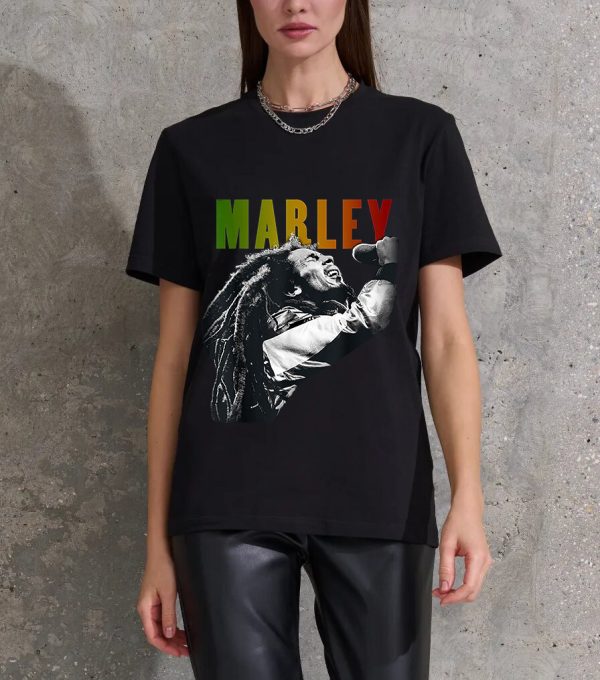 Men’s Bob Marley Band Shirts Handmade T-Shirts Fashion Logo Tee Cotton Women Soft Shirts Crew Neck Short Sleeve Shirt Hip Hop Tee - Image 7