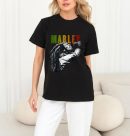 Men’s Bob Marley Band Shirts Handmade T-Shirts Fashion Logo Tee Cotton Women Soft Shirts Crew Neck Short Sleeve Shirt Hip Hop Tee