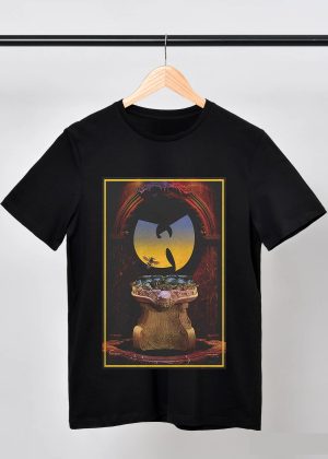 Men’s Wu-Tang Clan Rock Band Shirt Handmade T-Shirt Fashion Merch Bee with Bat Logo Tee Cotton Women Soft Shirts Crew Neck Short Sleeve Shirt Hip Hop Tee Tops