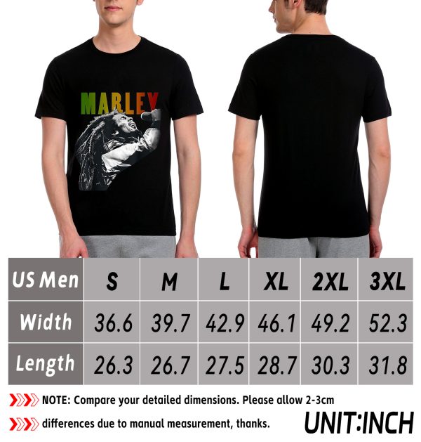 Men’s Bob Marley Band Shirts Handmade T-Shirts Fashion Logo Tee Cotton Women Soft Shirts Crew Neck Short Sleeve Shirt Hip Hop Tee - Image 9